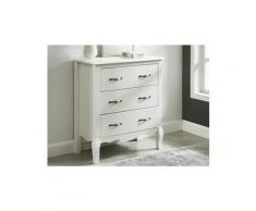 Chiffonnier shabby valentine - mdf laqué - 3 tiroirs - blanc