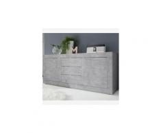 Enfilade 210 cm design gris effet béton ariel 4
