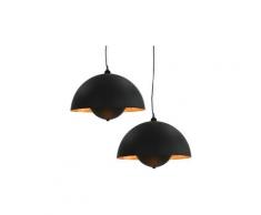 Icaverne - lampes distingué 2 pcs plafonniers noir et doré semi-sphérique 30 cm e27