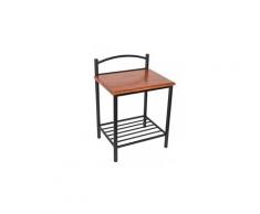 Table de chevet ST60 en bois brun et pieds en métal noir, Dim: H64 x L45 x P35 cm -PEGANE-