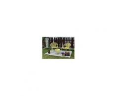 Opoa salon de jardin 2 places - 2 fauteuils et une table basse en metal - jaune