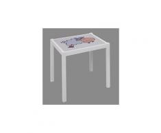 Table enfant en bois blanc, Dimensions : 48 x 48 x 43 cm