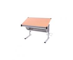 Bureau pour enfant en métal et bois plateau inclinable hauteur réglable hêtre bur04053