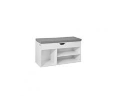 Sobuy® fsr45-hg banc de rangement à chaussures bottes avec coussin rembourrémeuble d'entrée confortable etagère à chaussures