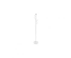 Porte manteau de 4 crochets en acier blanc - l 30 x l 30 x h 174 cm -pegane-