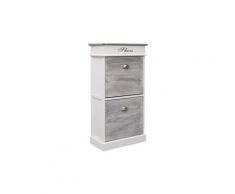 Rangements pour armoires à vêtements gamme prague armoire à chaussures gris 50 x 28 x 98 cm bois de paulownia