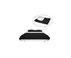 Literie gamme pyongyang couvre-lit à double face matelassé 170 x 210 cm noir et blanc
