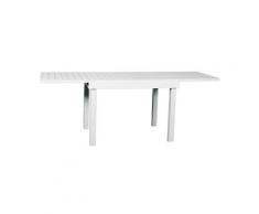 Table de balcon extensible en aluminium coloris blanc - 106-212 x 75 x 75 cm -pegane-