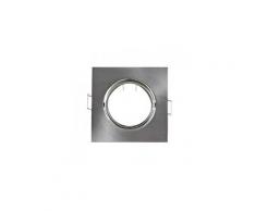 Support spot led carré inclinable 84x84 mm - argent