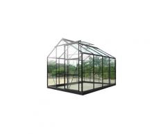 Serre de jardin grise SEKURIT 4,65m² avec base