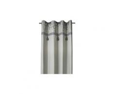 Rideau - double rideaux dekoandco rideau dentelle - 135x250 cm - imprimé gris