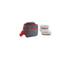Set sacoche lunch box rouge