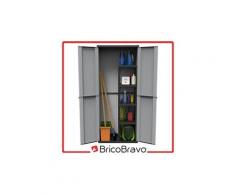 Armoire haute de jardin en résine compartiment range-balais j-line368