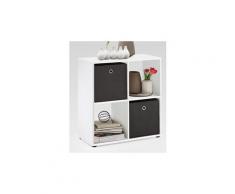 Bibliothèque escalier 4 cases coloris blanc - dim : 70 x 73 x 33 cm -pegane-