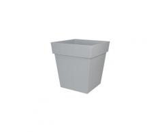 Pot de fleur carré toscane 49,5 x h.52,5 cm - gris béton