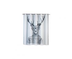 Rideau de douche anti-moisissure cerf - polyester - 180 x 200 cm - gris