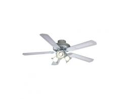 Ventilateur de plafond "BALEARES" Ø 132 cm, 5 pales blanches/cannées blanches