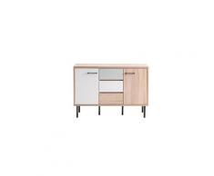 Enfilade coloris blanc/ naturel en bois - l.120 x p. 38,8 x h. 84 cm -pegane-