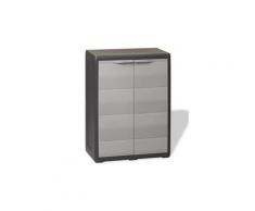 Armoires et meubles de rangement gamme monaco armoire de rangement de jardin avec 1 étagère noir et gris