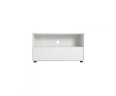 Meuble tv design 90cm blanc mat 1 tiroir mark