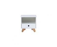 Table de chevet scandinave blanc et pin piti