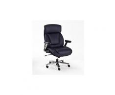Fauteuil de bureau réglable rc3 pu noir pied acier chromé