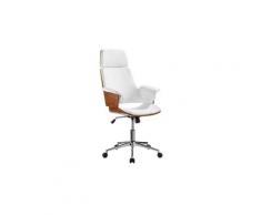 Fauteuil de bureau simili cuir blanc - concorde - l 67 x l 64 x h 113 - neuf