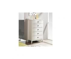 Chiffonnier 5 tiroirs en bois blanc - rosamla