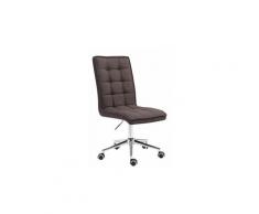 Fauteuil chaise tabouret de bureau avec dossier haut en tissu gris foncé hauteur réglable bur10274