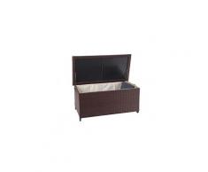 Coffre à coussins en polyrotin, hwc-d88, coffre jardin ~ premium marron, 51x100x50 cm, 170l