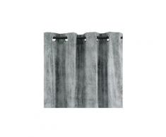 Rideau - double rideaux rideau havane a oeillets - aspect cuir - 140 x 250 cm - gris