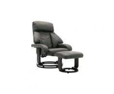 Icaverne - fauteuils admirable fauteuil tv avec repose-pied gris similicuir