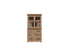 Chiffonnier en bois de lin - dim : l 65.5 x p 42 x h 141.5 cm -pegane