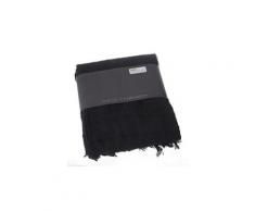 Couvre-lit, jeté de lit en coton coloris noir, 160 x 220 cm -pegane-