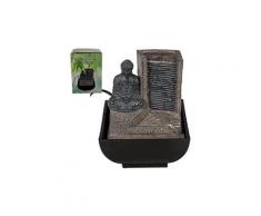 Mini-fontaine d?intérieur grise bouddha en polyrésine 16 cm