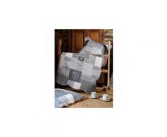 Couvre-lit double face boutis arkansas gris 220 x 240 cm et 2 taies