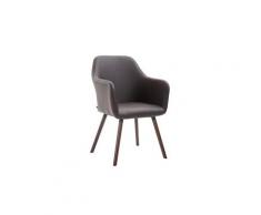 Magnifique chaise de salle à manger, de cuisine, de salon hanoï cuir synthetique noyer