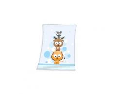 Baby best lara couverture - 100% microfibre - berceau (75x100 cm) - bleu