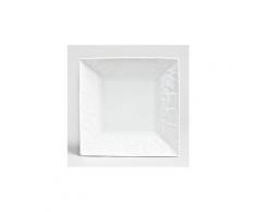 Assiette creuse carrée en porcelaine blanche 20.3cm (lot de 6) odyssee