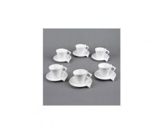 Tasse à thé en porcelaine blanc (lot de 6) libra