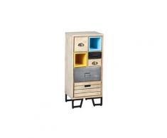Chiffonnier en bois de palissandre avec 5 tiroirs et 2 niches - dim : l45 x p35 x h100 cm -pegane-