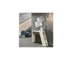 Meuble d'entrée bois blanchi/laque marron foncé + miroir - fuego - l 103 x l 28.5 x h 76.6 - neuf