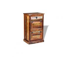 Armoire à chaussures 4 couches avec tiroir bois de récupération
