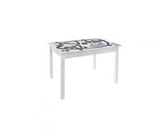 Bureau table enfant print douceur - l. 77 x h. 48 cm - blanc et gris