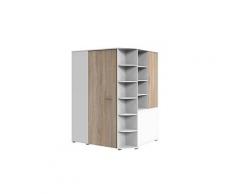Armoire dressing d'angle volverine finition blanc / coloris chêne