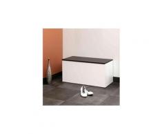 Coffre de rangement en bois blanc et noir - cf6015