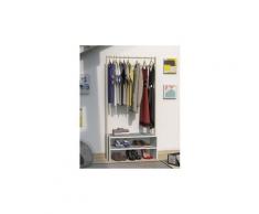 Vestiaire - meuble d entree paco penderie rangement - caisson blanc et montants brut - l 84 x p 40 x h 170 cm