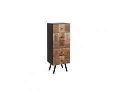 Fulbert - chiffonnier 5 tiroirs acier et bois massif