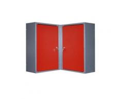 Kupper - armoire murale d'angle 2 portes 4 étagères - rouge