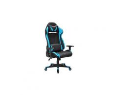 Chaise gaming fauteuil de bureau dossier inclinable, assise large, racing chaise avec appui-tête et soutien lombaire, hauteur réglable - bleu